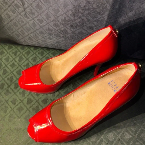 Stuart Weitzman Red Patent Leather Heels - Picture 14 of 16